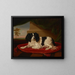 Un épagneul King Charles sur un coussin rouge - James Ward — quadro incorniciato alla parete
