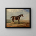 Un cavallo da corsa baio al mare con un estuario sullo sfondo - James Ward — quadro incorniciato alla parete