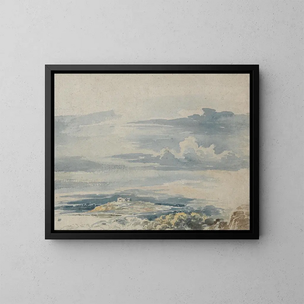 Paesaggio con un castello su una collina - James Ward — quadro incorniciato alla parete