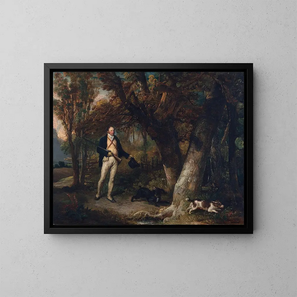 Il reverendo Thomas Levett e i suoi cani preferiti durante la battuta al fagiano - James Ward — quadro incorniciato alla parete