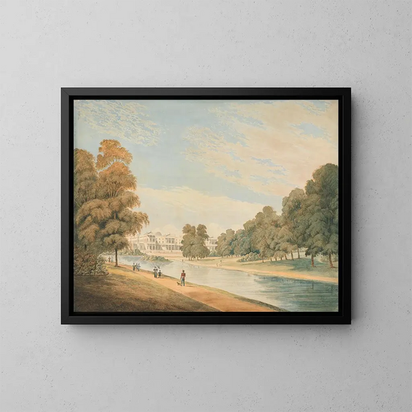 Il palazzo di Buckingham dal parco di St James - James Wilcox — quadro incorniciato alla parete