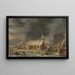 Vista della chiesa di Sloten in inverno - Jan Abrahamsz Beerstraaten — quadro incorniciato alla parete