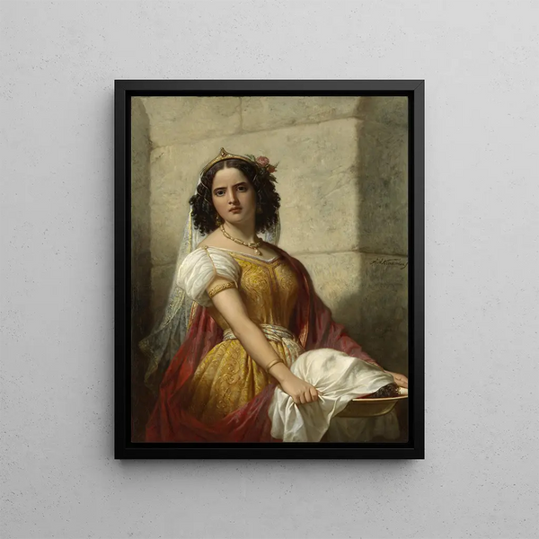 Salomé con la testa di Giovanni Battista - Jan Adam Kruseman — quadro incorniciato alla parete
