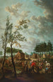 Scène de village avec paysans au premier plan - Jan Anton Garemijn | Reproduction — vista dell’opera