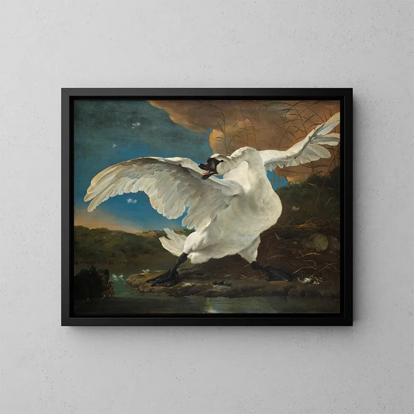 Il cigno minacciato - Jan Asselijn — quadro incorniciato alla parete