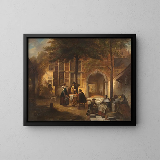 Jan August Hendrik Leys - Antwerp society in summer courtyard.webp