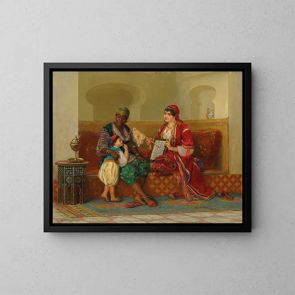 Imparare a leggere - Jan Baptist Huysmans — quadro incorniciato alla parete
