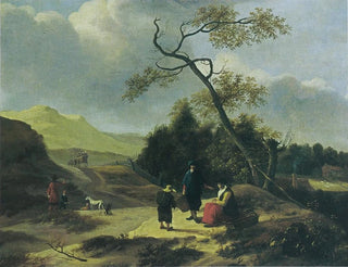 Jan Baptist Wolfaerts - Landschap met jagers en rustende reizigers.webp