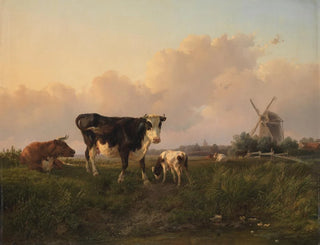 Jan Bedijs Tom - A flat landscape with cattle.webp