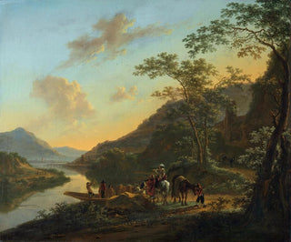 Paesaggio italiano con traghetto - Jan Both — vista dell’opera