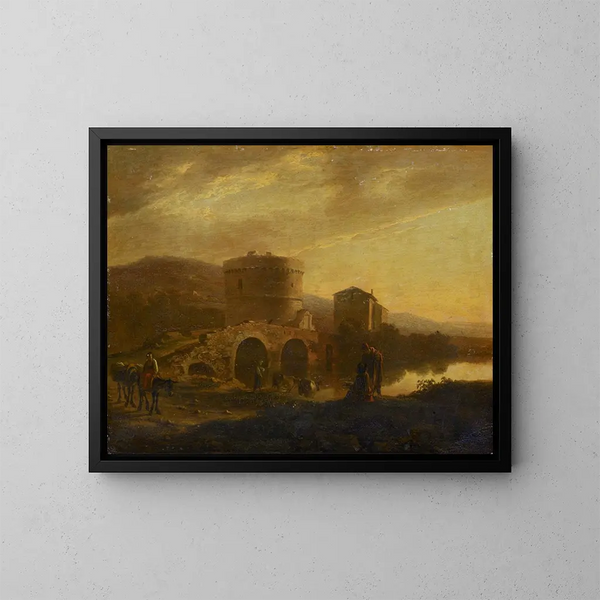 Pont Lucano con la tomba dei Plautii - Jan Both — quadro incorniciato alla parete