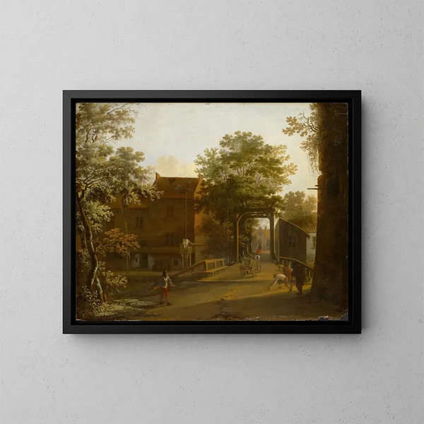 Rue con un ponte levatoio - Jan Both — quadro incorniciato alla parete