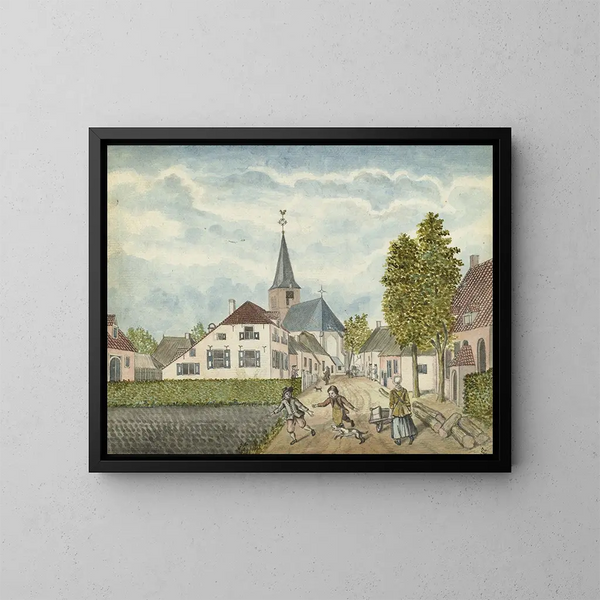 Il villaggio di Wehl in Cleefsland - Jan Brandes — quadro incorniciato alla parete