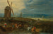 Paesaggio esteso con viaggiatori davanti a un mulino a vento - Jan Brueghel il Giovane — vista dell’opera