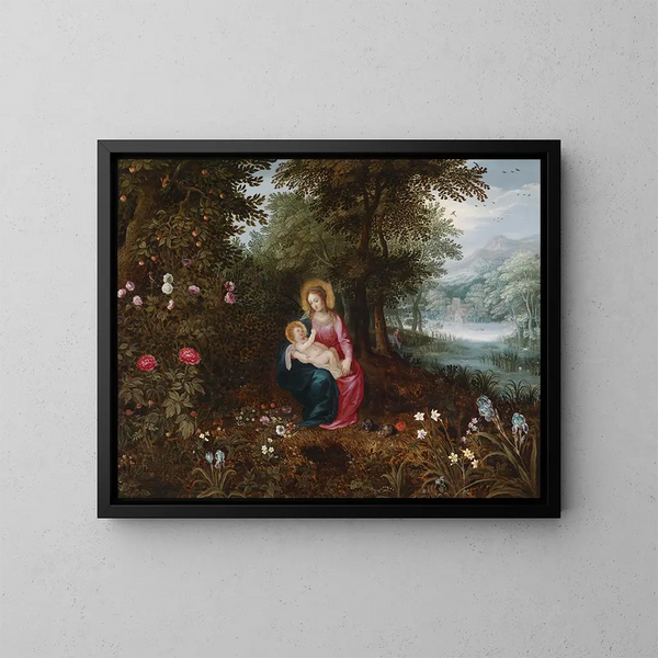 Le repos en fuite - Jan Brueghel le Jeune — quadro incorniciato alla parete
