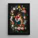 La Vierge et l'Enfant avec il piccolo San Giovanni Battista circondati da una ghirlanda di fiori - Jan Brueghel il Giovane — quadro incorniciato alla parete