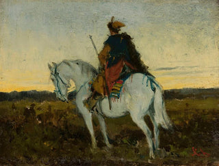 Cavaliere orientale su un cavallo bianco - Jan Chełmiński — vista dell’opera