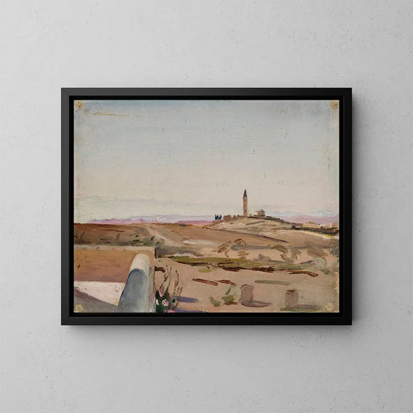 Alla periferia della città e del deserto. Dal viaggio in Palestina. - Jan Cybis — quadro incorniciato alla parete