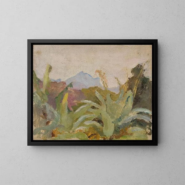 Paesaggio del Pic d'Adam a Ceylan, estratto dal viaggio in India - Jan Cybis — quadro incorniciato alla parete