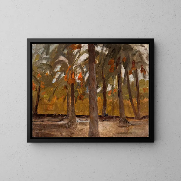 Foresta di palme egiziana del viaggio in Egitto - Jan Cybis — quadro incorniciato alla parete