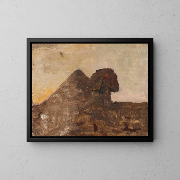 Serata nel deserto, Sfinge e piramide, del viaggio in Egitto - Jan Cybis — quadro incorniciato alla parete
