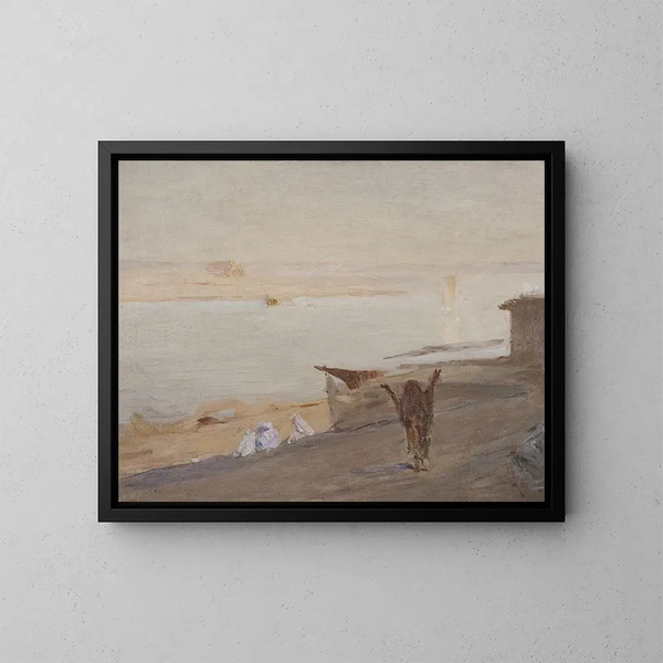 Gange, del viaggio in India - Jan Cybis — quadro incorniciato alla parete