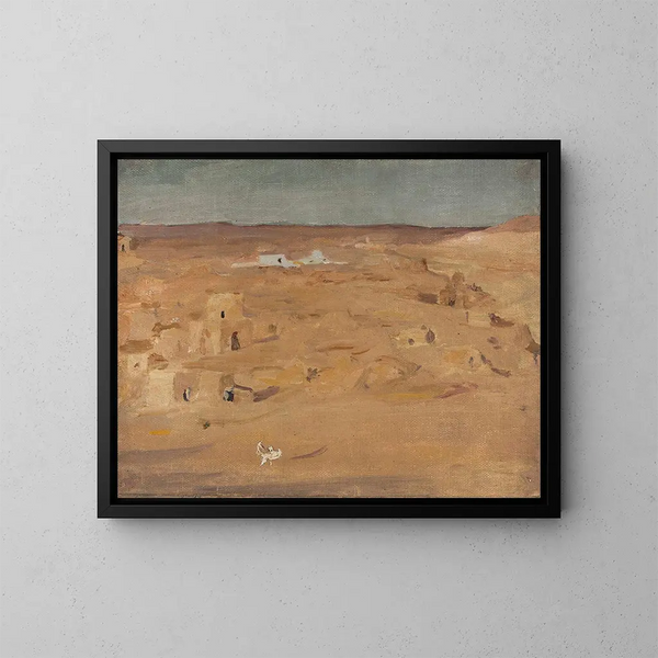 Cimitero nel deserto durante il viaggio in Egitto - Jan Cybis — quadro incorniciato alla parete