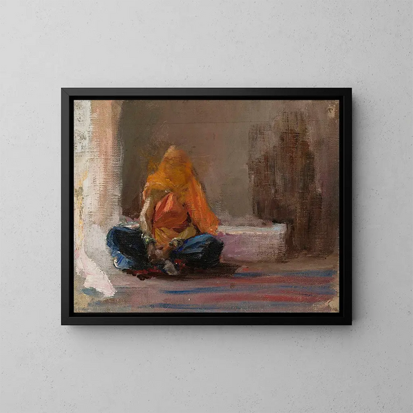 Donna indiana del viaggio in India - Jan Cybis — quadro incorniciato alla parete
