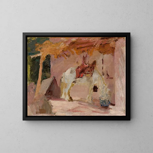 Cavallo del viaggio verso il Turkestan - Jan Cybis — quadro incorniciato alla parete