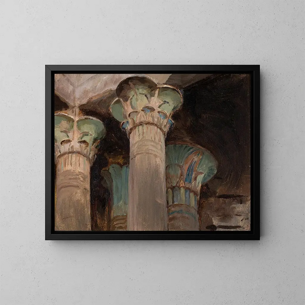 Capitelles d'Isis dans il tempio di Isis durante il viaggio in Egitto - Jan Cybis — quadro incorniciato alla parete