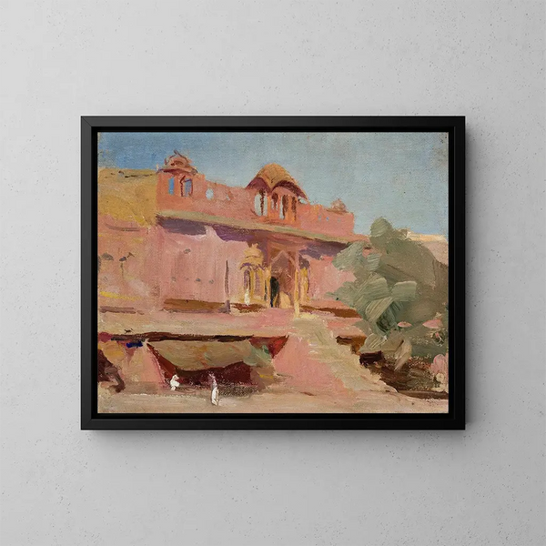Edifici di Jaipur durante il viaggio in India - Jan Cybis — quadro incorniciato alla parete