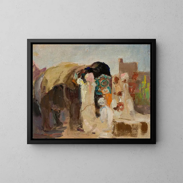 di Jaipur: l'elefante del viaggio in India - Jan Cybis — quadro incorniciato alla parete