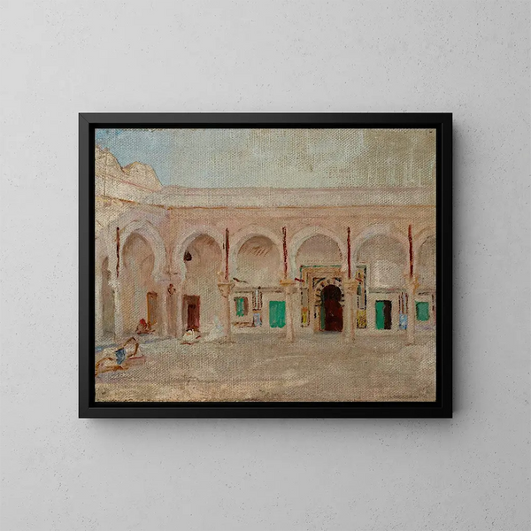 Cour de Kairouan dans la mosquée de l'Épée - Jan Cybis — quadro incorniciato alla parete