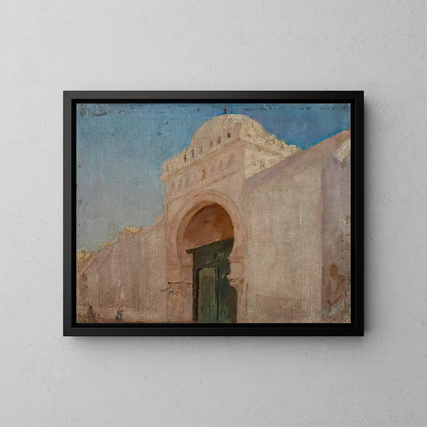 Entrée della moschea del Barbiere a Kairouan - Jan Cybis — quadro incorniciato alla parete