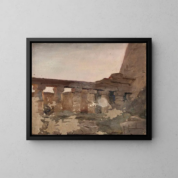 Tempio di Karnak di Amon durante il viaggio in Egitto - Jan Cybis — quadro incorniciato alla parete