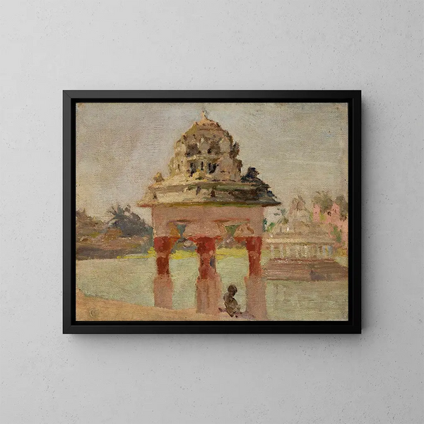 Temple de Madras avec le bassin sacré - Jan Cybis — quadro incorniciato alla parete