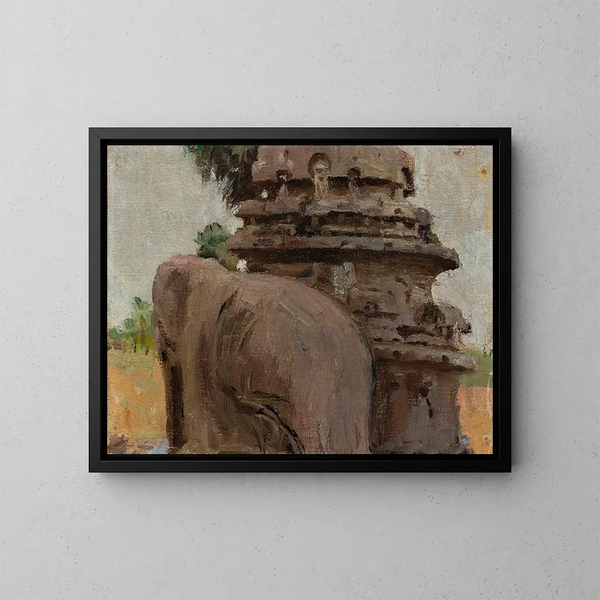 Pagoda di Mahalipur scolpito nella roccia durante il viaggio in India - Jan Cybis — quadro incorniciato alla parete