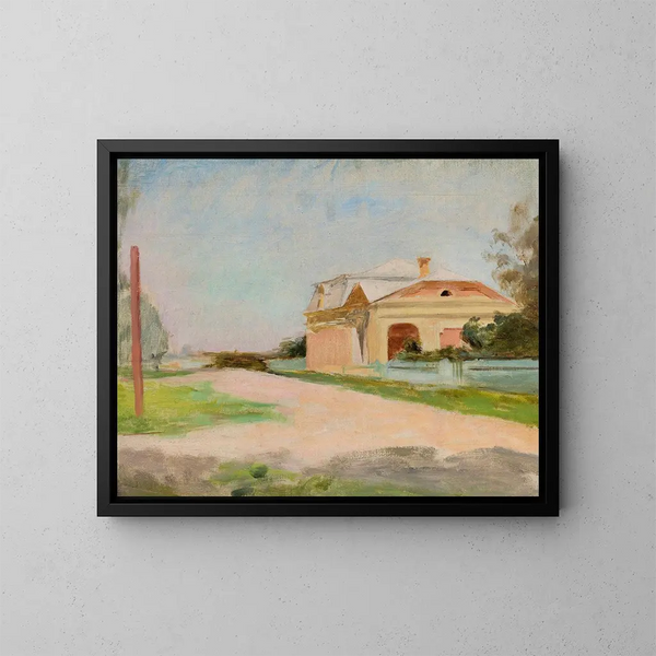 Facciata di una villa a Talachkino - Jan Cybis — quadro incorniciato alla parete