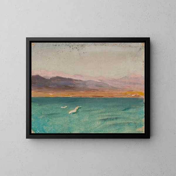 Paesaggio marino del viaggio in Palestina - Jan Cybis — quadro incorniciato alla parete