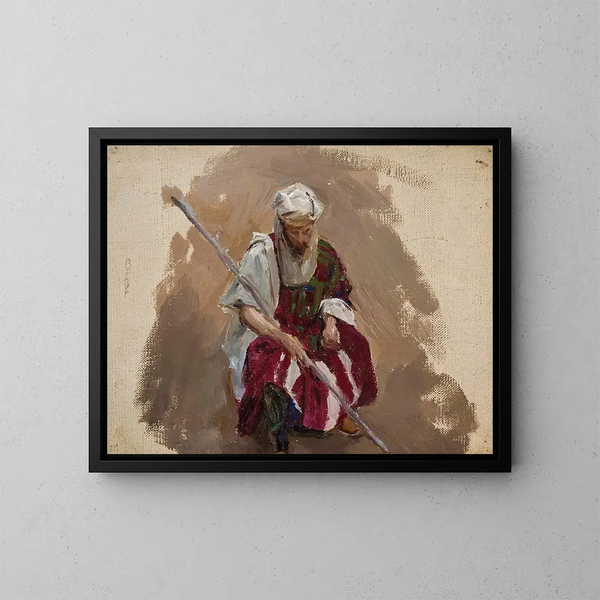 Ritratto di Maryino in abito africano - Jan Cybis — quadro incorniciato alla parete
