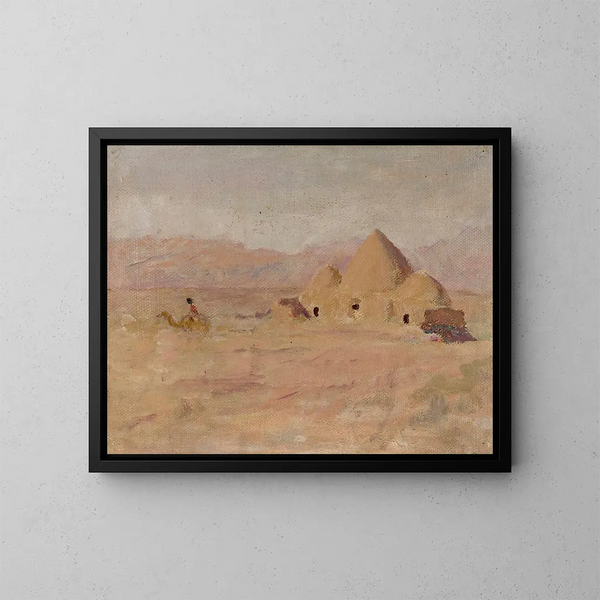 Monument sur la tombe kirghize dans la steppe. De la voyage à Turkestan. - Jan Cybis — quadro incorniciato alla parete