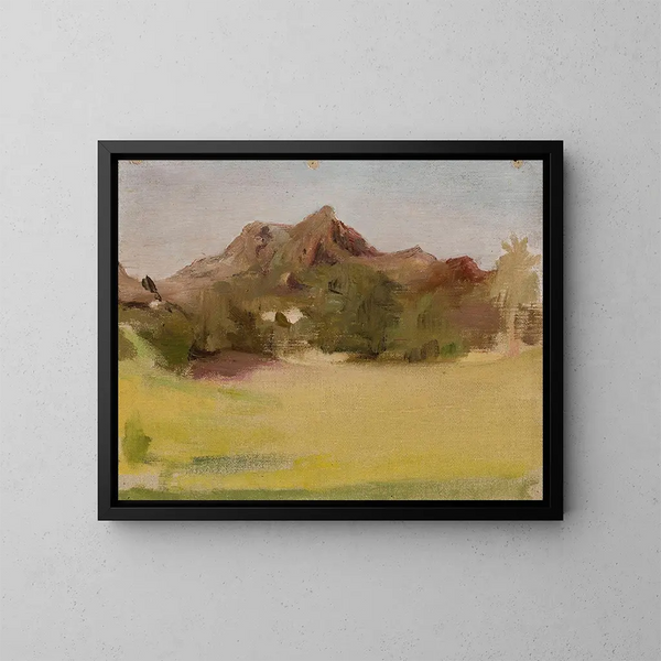 Paesaggio montano del viaggio in India - Jan Cybis — quadro incorniciato alla parete