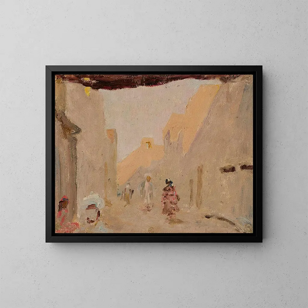 Tachkent antico al crepuscolo. Viaggio in Turkestan. - Jan Cybis — quadro incorniciato alla parete