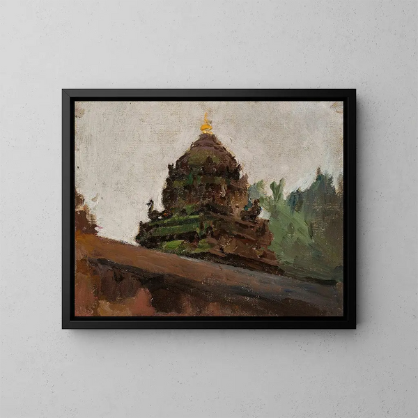 Vecchio tempio a Madras - Jan Cybis — quadro incorniciato alla parete