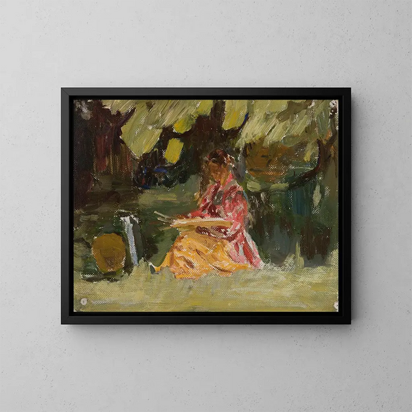 Pittore al lavoro - Jan Cybis — quadro incorniciato alla parete