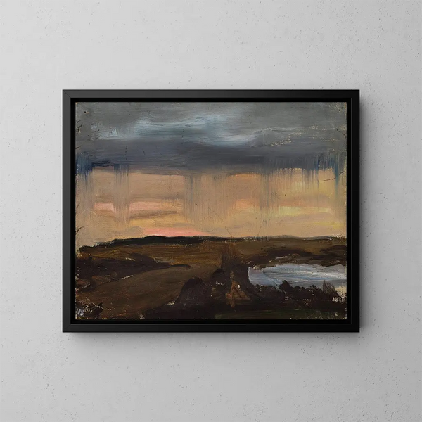 Impressioni di pioggia dal treno - Jan Cybis — quadro incorniciato alla parete