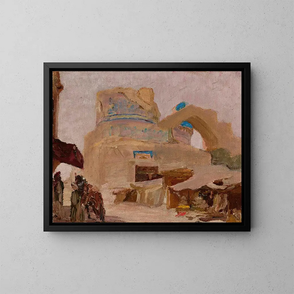 Tombeau di Bibi-Khanym a Samarcanda, moglie di Tamerlano - Jan Cybis — quadro incorniciato alla parete