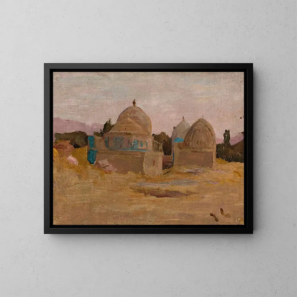 Mosquée Shahi Zinda di Samarcanda, dal viaggio in Turkestan - Jan Cybis — quadro incorniciato alla parete