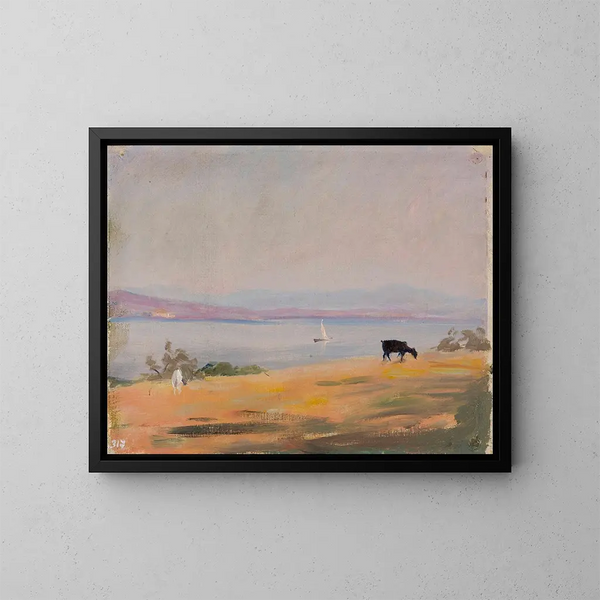 Vista sul mare dal viaggio a Costantinopoli - Jan Cybis — quadro incorniciato alla parete