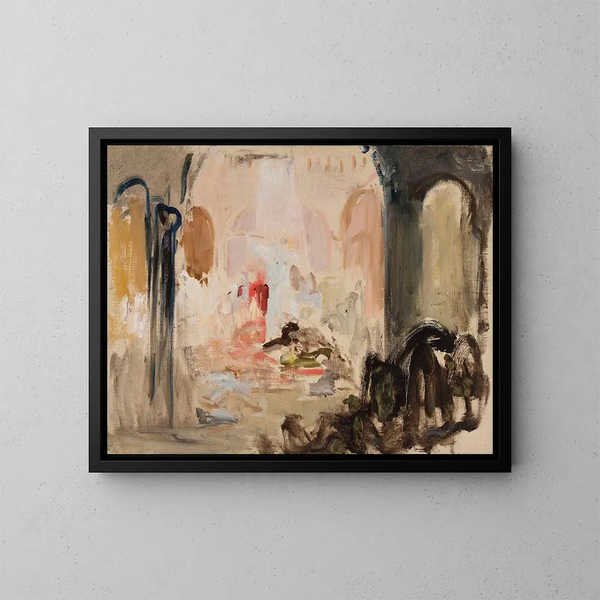 Schizzo per la decorazione della scena dell'Atto 2 di Parsifal - Jan Cybis — quadro incorniciato alla parete